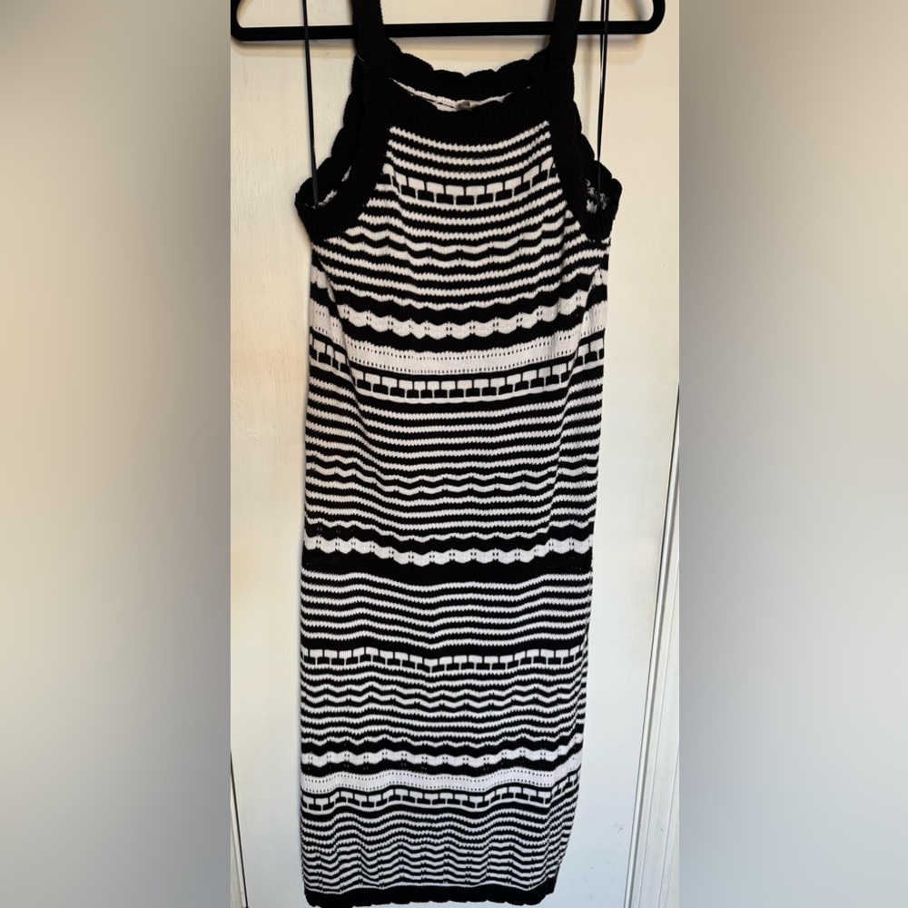 Joie Black and White Knit Maxi Dress